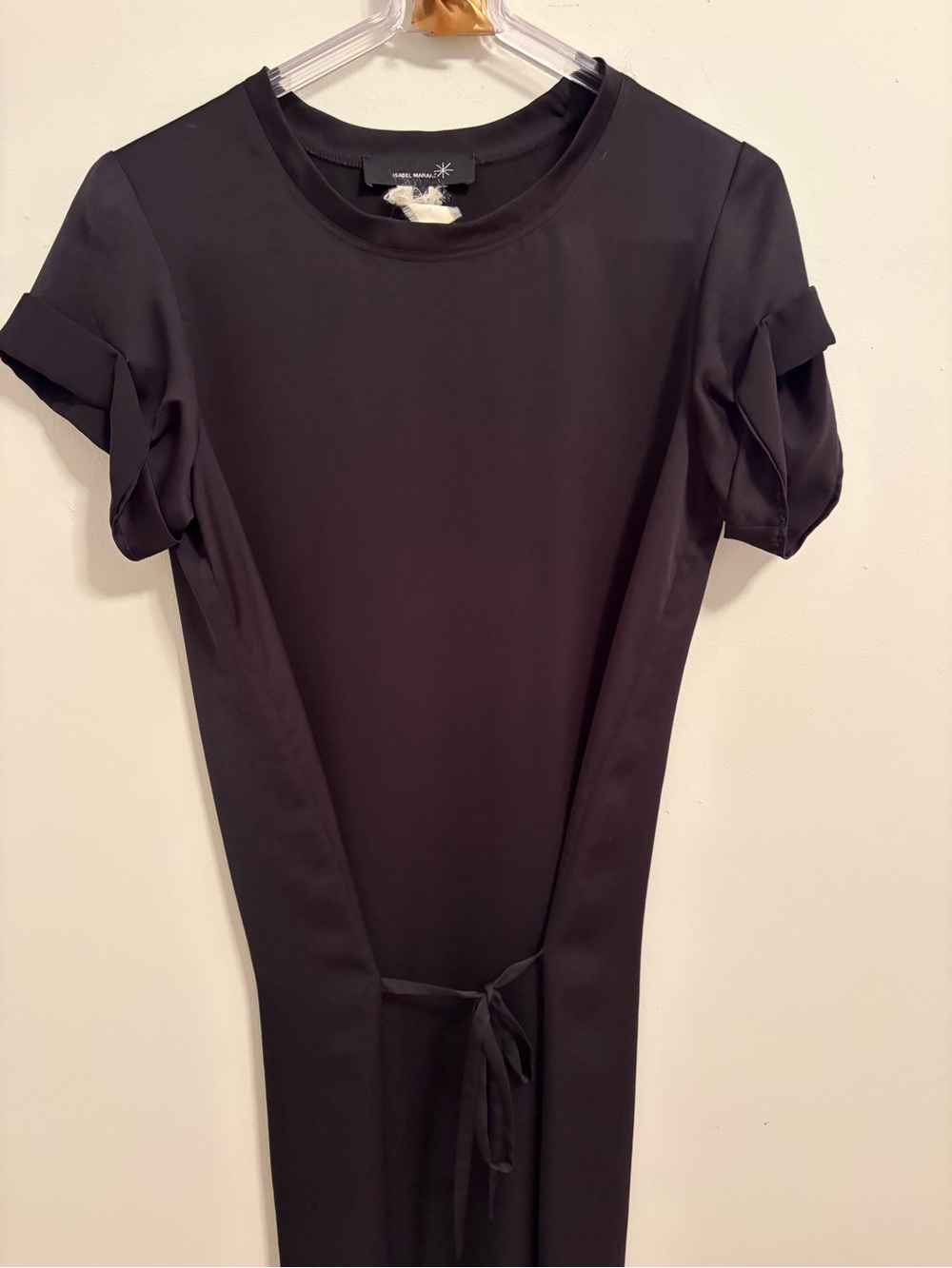 Isabel Marant Black Short Sleeve Tee Shirt Sheath Dress. Great Details! 6/8